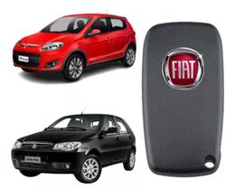 Chave Canivete Fiat Punto Idea Linea 3 Botões + Logo Emblema