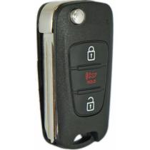 Chave Canivete Oca Kia Soul 3 Botões + Emblema Lamina Virgem 2011 12 13 14 15 16 2017