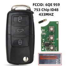 Chave Canivete Remota 434MHz para Volkswagen Fox, Gol, Sharan e Saveiro - Chip ID48 - 3 Botões Chave Canivete Remota 434MHz para Volkswagen Fox, Gol, Sharan e Saveiro - Chip ID48 - 3 Botões