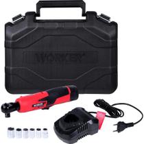 Chave Catraca A Bateria Com Acessórios 3/8" 10,8v Bivolt Worker Chave Catraca A Bateria Com Acessórios 3/8" 10,8v Bivolt Worker