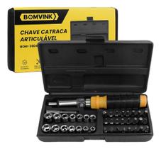 Chave Catraca Articulável Kit Ferramentas Manuais 40 Peças