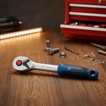 Chave Catraca Bosch 1/4 Prata, Azul E Preto Chave Catraca Bosch 1/4 Prata, Azul E Preto