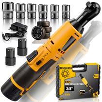 Chave Catraca Eletrica Torque Alto Sem Fio Brushles 80Nm Soquete 2 Baterias Acompanha Maleta Profissional Chave Catraca Eletrica Torque Alto Sem Fio Brushles 80Nm Soquete 2 Baterias Acompanha Maleta Profissional