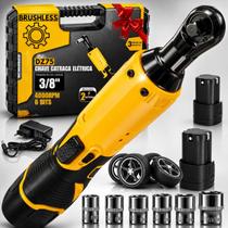 Chave Catraca Eletrica Torque Alto Sem Fio Brushles 80Nm Soquete 2 Baterias Acompanha Maleta Profissional Chave Catraca Eletrica Torque Alto Sem Fio Brushles 80Nm Soquete 2 Baterias Acompanha Maleta Profissional