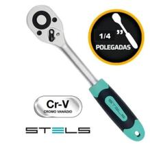 Chave catraca reversível 1/4 pol. 72 dentes pino rápido cr-v stels 1402555 Chave catraca reversível 1/4 pol. 72 dentes pino rápido cr-v stels 1402555