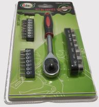 Chave Catraca Sextavado + Bits Jogo 23 peças ID-4799H Idea