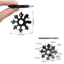 Chave Chaveiro Multi Ferramenta Em Aço 18 Em 1 Floco De Neve