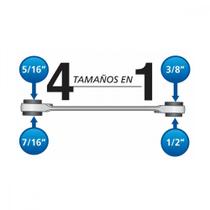 Chave com catraca 4 bocas 5/16"x3/8"x7/16"x1/2"