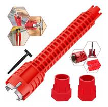 Chave Com Funcionalidade 8 Em 1 Troca Torneiras Pias Instalar Rosquear Três Cabeças Chave Com Funcionalidade 8 Em 1 Troca Torneiras Pias Instalar Rosquear Três Cabeças