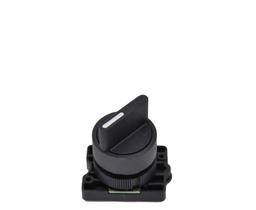 CHAVE COMUT./SELETORA PLAST. - FURO Ø 22,5mm - LAY5-ED5 - (KNOB CURTO) - 3 POS. C/RETORNO CENTRO - (1-0-2)