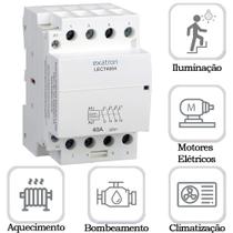Chave Contator Magnético Modular 40a 4na 4 Polos 220v Din35 LECT4004 Exatron