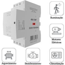 Chave Contator Modular 40a 3nf 3 Polos Magnetico 220v 50/60hz LECT4006 Exatron