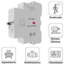 Chave Contator Modular Bipolar 25a 2na 2 Polos Magnetico 110v 127v 50/60hz LECT4150 Exatron