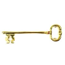 Chave Crânio Dourada Strass Skull Key 20 Cm Metal Proteção