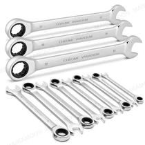 Chave de Catraca Métrica 6-24mm - Aço Cromo Vanádio - 12 Pontos e Cabeça Aberta 72 Dentes