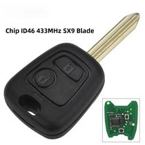 Chave De Controle Remoto Para Carro Citroen Saxo Picasso Xsara Berlingo 433MHz Chip ID46 2 Botões