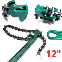 Chave De Corrente Trocar Sacar Filtro Óleo Ferramenta Tubos E Canos Universal 12''