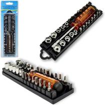 Chave de fenda com 16 bits + 10 canhao / soquete + cabo saint plus no estojo - PEN TECH Chave de fenda com 16 bits + 10 canhao / soquete + cabo saint plus no estojo - PEN TECH