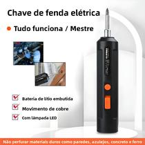 Chave De Fenda Elétrica Com Carregamento USB Para Uso Doméstico, Ferramenta De Fixação, Perfuração E