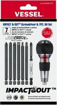 Chave de fenda Impact & Out VESSEL com 7 bits e bolsa