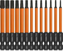 Chave de fenda magnética Torx Bit Set S2 Steel T5-T40 13 unidades