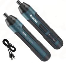 Chave de Fenda Parafusadeira Elétrica Recarregável Makita 5Nm Com Ajuste De Torque + 2 pontas Chave de Fenda Parafusadeira Elétrica Recarregável Makita 5Nm Com Ajuste De Torque + 2 pontas