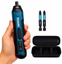 Chave de Fenda Parafusadeira Elétrica Recarregável Makita 5Nm Com Ajuste De Torque + Bits + Case Chave de Fenda Parafusadeira Elétrica Recarregável Makita 5Nm Com Ajuste De Torque + Bits + Case