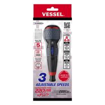 Chave de fenda VESSEL e-ASSIST 3 VELOCIDADES com 5 unidades. Conjunto de bits