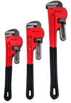 Chave de Grifo Cano Tubo C/3 Peças 12 14 18 Polegadas Profissional