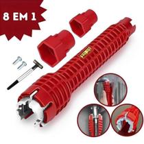 Chave de Grifo Inglesa Universal Hidráulica Ferramenta Multifuncional 8 em 1 Pia Torneira Cano
