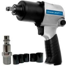 Chave de Impacto 1/2 Pol Pneumática 680NM Twin Hammer Com 5 Soquetes 8786 BREMEN