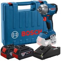 Chave de impacto a bateria 18V 4Ah encaixe 1/2" Brushless com 2 baterias - GDS 18V-350 - Bosch