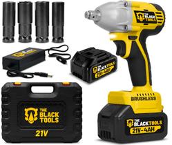 Chave De Impacto A Bateria 21v 4000mah Bivolt Motor Brushless Com Maleta E Acessorios