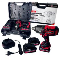 Chave de Impacto a Bateria 3/4 Sigma Tools 21V 1500Nm Brushless com 2 Baterias Carregador e Maleta Profissional