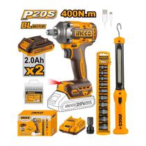 Chave de impacto bl ingco + 10 soquetes + lanterna 1/2" cosli23048
