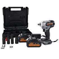 Chave de Impacto Brushless 18V 300Nm com 2 Baterias Maleta e Soquetes Pró Euro Chave de Impacto Brushless 18V 300Nm com 2 Baterias Maleta e Soquetes Pró Euro