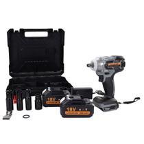 Chave de Impacto Brushless Profissional 300Nm 18V 2400rpm Pró Euro com Maleta, 2 Baterias e 4 Soquetes