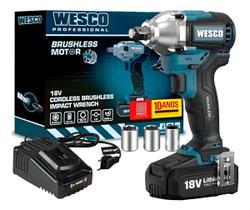 Chave de Impacto Brushless Wesco WS2407 18V sem Fio com Alto Torque