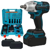 Chave De Impacto Com 2 Baterias 21V Bivolt Com Acessórios E Maleta De Ferramentas Premium