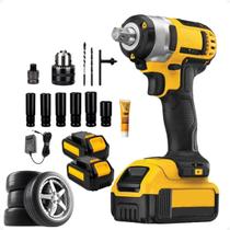 Chave De Impacto Furadeira Parafusadeira 2 Baterias 48V 1/2 Chave De Impacto Furadeira Parafusadeira 2 Baterias 48V 1/2