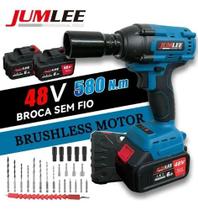 Chave De Impacto Jum Lee Alta Performance E Durabilidade 48v Azul Aço