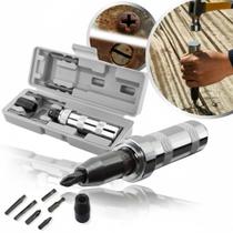 Chave de Impacto Manual 1/2 Polegada 6 Peças com Bits e Maleta Kit Profissional para Parafusos - Snel Ferramentas