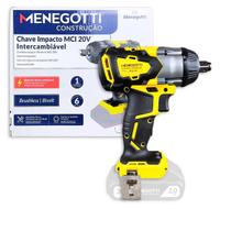 Chave De Impacto Menegotti MCI20 20V 350Nm 2500RPM Motor Brushless LED Chave De Impacto Menegotti MCI20 20V 350Nm 2500RPM Motor Brushless LED