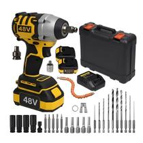 Chave de Impacto Parafusadeira Profissional 48V 2 Baterias Bivolt Com Maleta 35 Acessórios Chave de Impacto Parafusadeira Profissional 48V 2 Baterias Bivolt Com Maleta 35 Acessórios