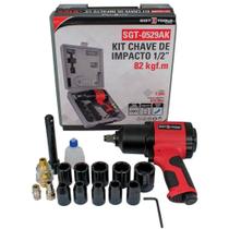 Chave de impacto pneumática encaixe 1/2" 804N.m com soquetes - SGT-0529AK Chave de impacto pneumática encaixe 1/2" 804N.m com soquetes - SGT-0529AK