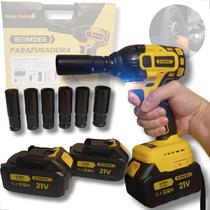 Chave de Impacto Profissional Portátil Com 2 Baterias de 4000mAh, Potente 600W