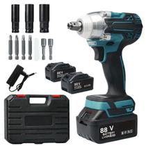 Chave de impacto Sem Fio Sem Escova 450nm 88V 2 baterias Maleta 14 Acessórios Bivolt Profissional Chave de impacto Sem Fio Sem Escova 450nm 88V 2 baterias Maleta 14 Acessórios Bivolt Profissional