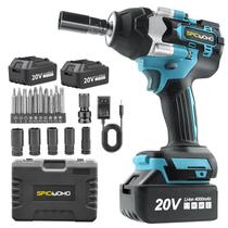 Chave de impacto sem fio SPICIMOMO 1/2 polegada 600N.m com 2x 4.0Ah