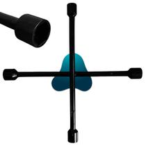 Chave de Roda Cruz aro 17 19 21 23mm Universal aço profissional 35Cm 4 bocas