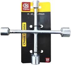 Chave De Roda Cruz Estrela 4 Bocas Universal Carro 11-13-15-17mm